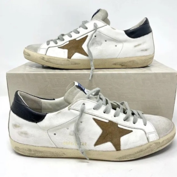 Golden Goose Other - Golden Goose Men’s White Leather SUPERSTAR Sneaker Tan Tennis Shoes - 43 / 10